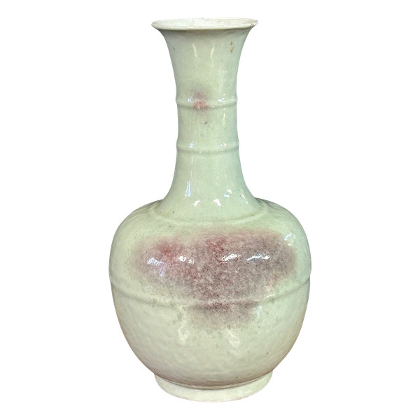 Ancien Vase En Porcelaine De Chine Pour La Corée Céladon Poudré époque Début XIXéme H 31 Cm