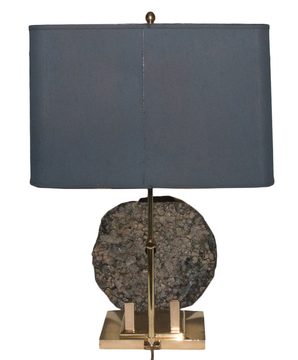 Lampe En Bronze Doré Signée Willy Daro Années 1970