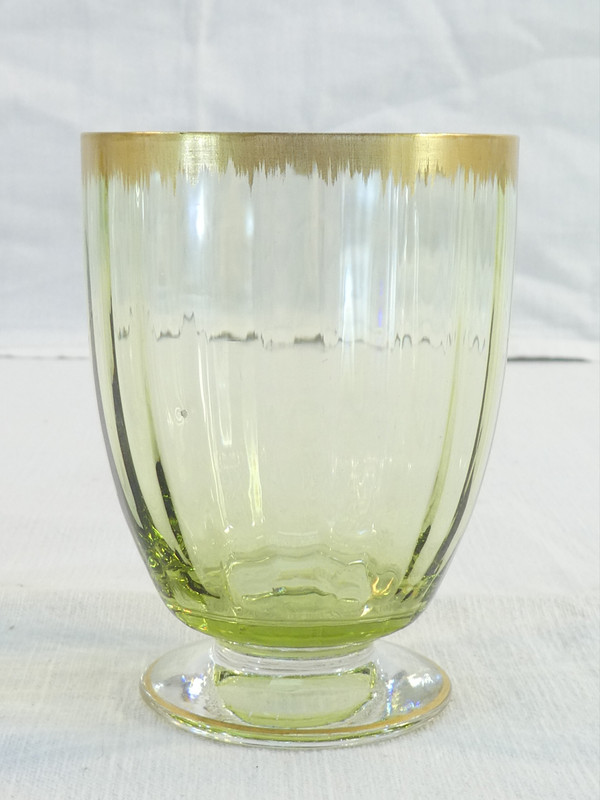 Rare NIGHT SERVICE in green tinted crystal BACCARAT / DAUM / ST LOUIS / ST DENIS