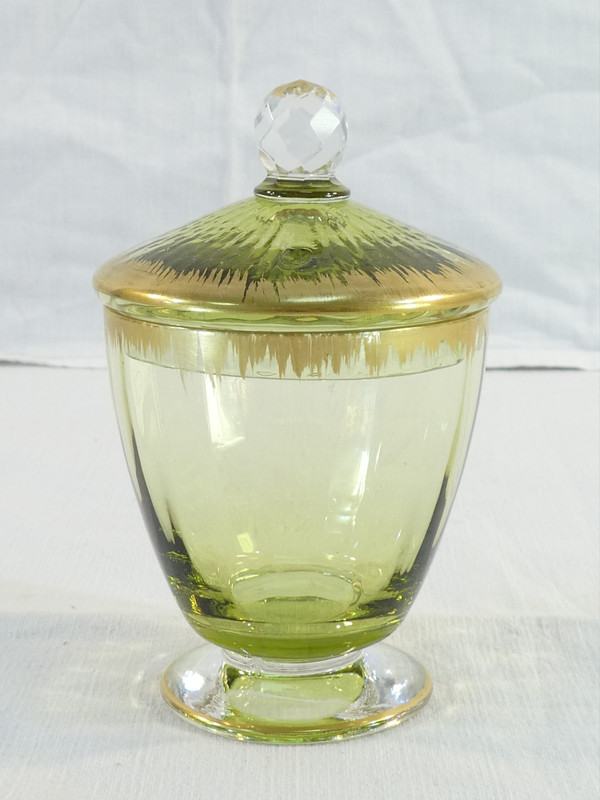 Rare NIGHT SERVICE in green tinted crystal BACCARAT / DAUM / ST LOUIS / ST DENIS