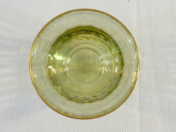 Rare NIGHT SERVICE in green tinted crystal BACCARAT / DAUM / ST LOUIS / ST DENIS