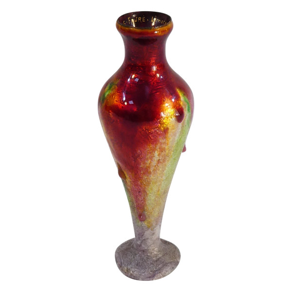 CAMILLE FAURÉ LIMOGES enamel soliflore vase