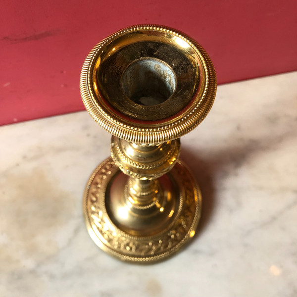 Pair of candlesticks with mistletoe branches, Louis XVI period