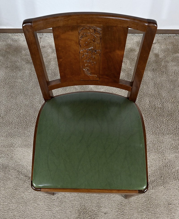 Suite de 6 Chaises Art Déco en Acajou massif – 1940