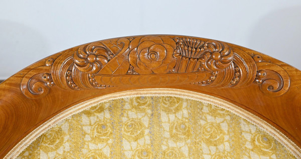 Pair of Blond Mahogany Bergères, Art Deco – 1940