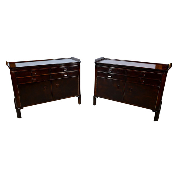 Pair of Small Lacquered Wood Sideboards – 1940