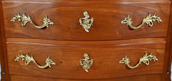 Sauteuse Commode in Solid Mahogany, Louis XV style – Late 19th century