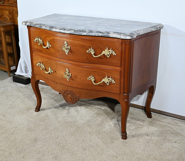 Sauteuse Commode in Solid Mahogany, Louis XV style – Late 19th century