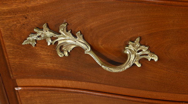 Sauteuse Commode in Solid Mahogany, Louis XV style – Late 19th century