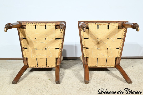 Pair of Cuban Mahogany Chairs, Restoration Period – Early 19th Century