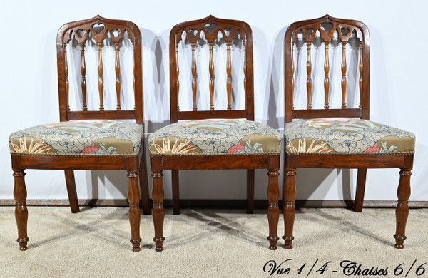 Suite of 6 Cuban Mahogany chairs, Restoration period – Early 19th century