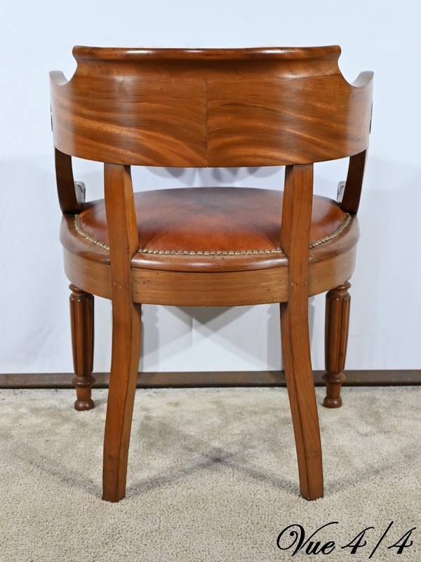 Mahogany Office Armchair, Louis Philippe Period – Mid-19th Century