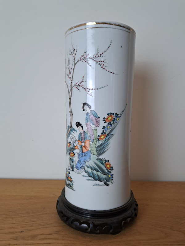 China, Rollervase, Porzellan, Anfang des 20. Jahrhunderts.