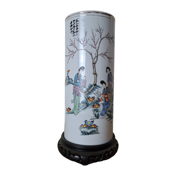 China, Rollervase, Porzellan, Anfang des 20. Jahrhunderts.