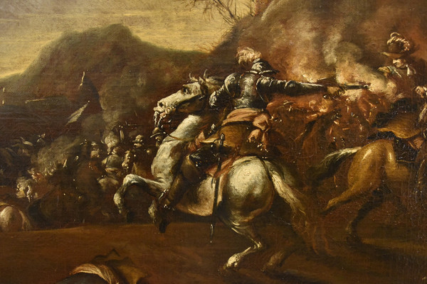 Battle With Clash Of Horsemen, Francesco Graziani (active In Naples/rome, 17th Century)