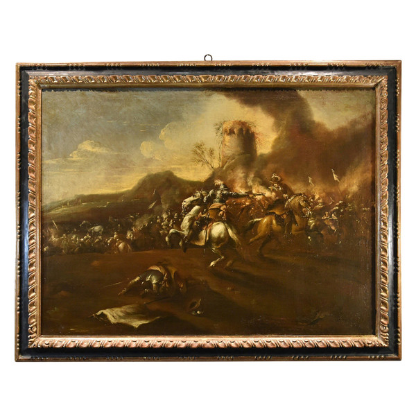 Battle With Clash Of Horsemen, Francesco Graziani (active In Naples/rome, 17th Century)