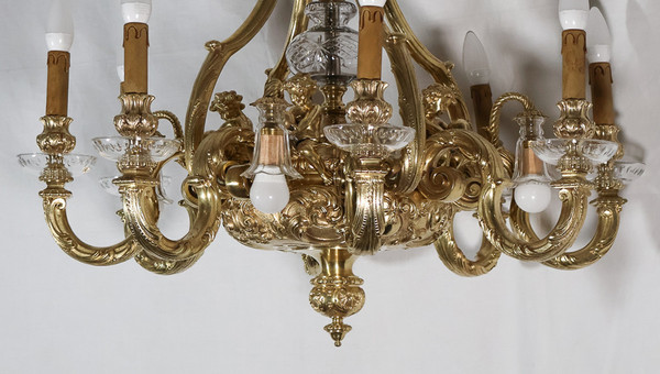  Lustre en bronze doré style Régence époque Napoléon III