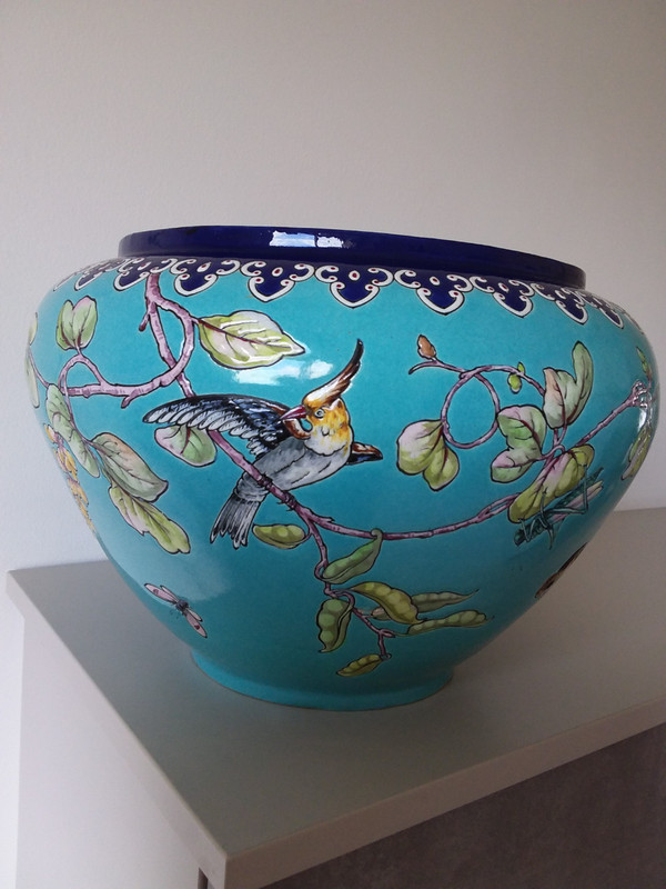 Édouard Gilles enamel planter