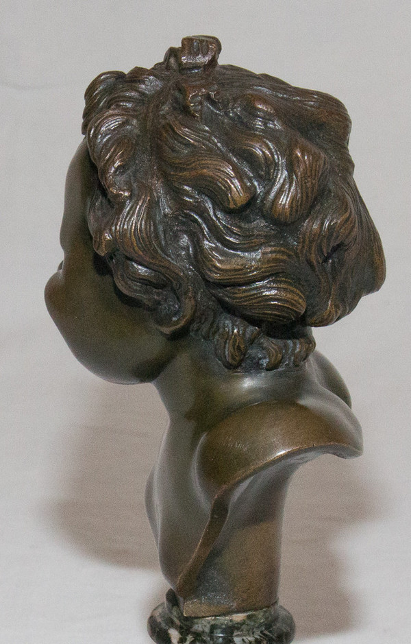 Bronze Child Bust Signed Clodion Early 19th Century