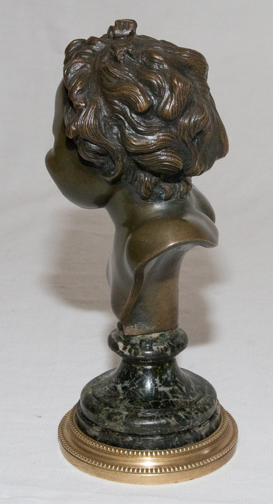 Bronze Child Bust Signed Clodion Early 19th Century