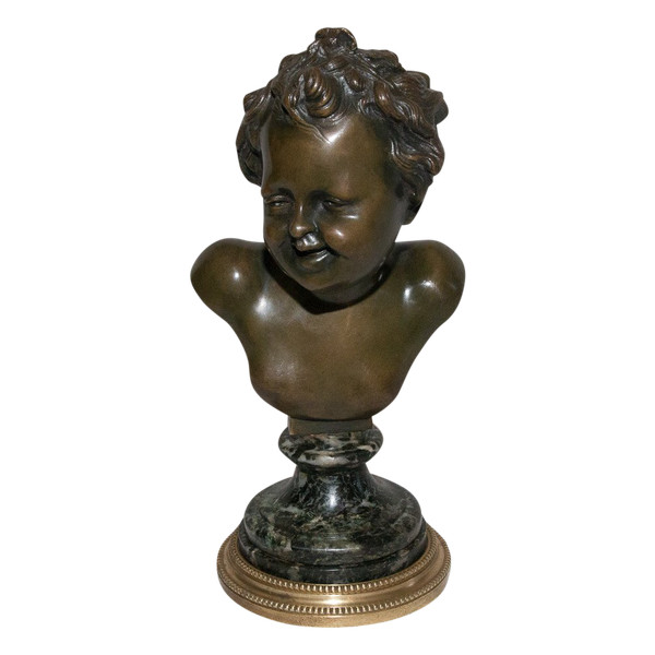 Bronze Child Bust Signed Clodion Early 19th Century