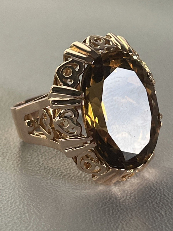 3440- Bague Or Jaune Citrine