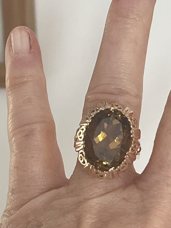 3440- Bague Or Jaune Citrine