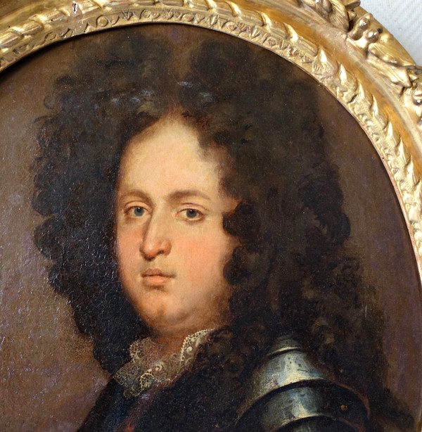 Ecole Française du XVIIe siècle, portrait d'aristocrate officier en armure, époque Louis XIV