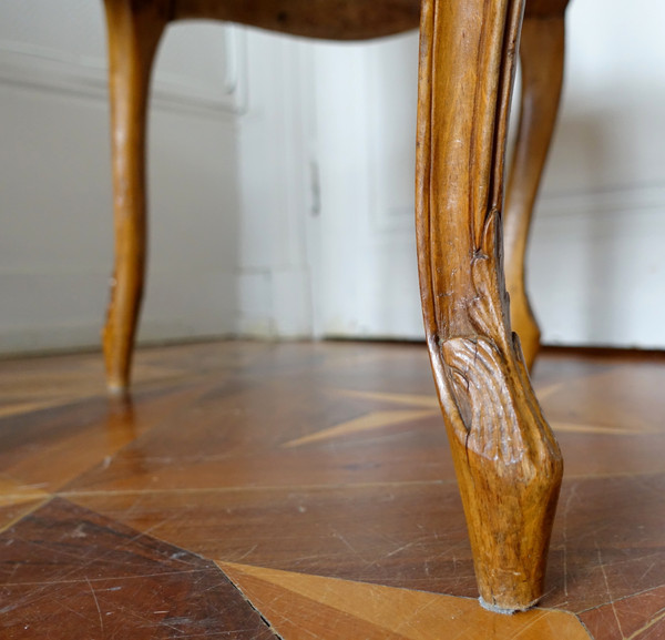 François Reuze: caned office armchair from the Louis XV period, stamped