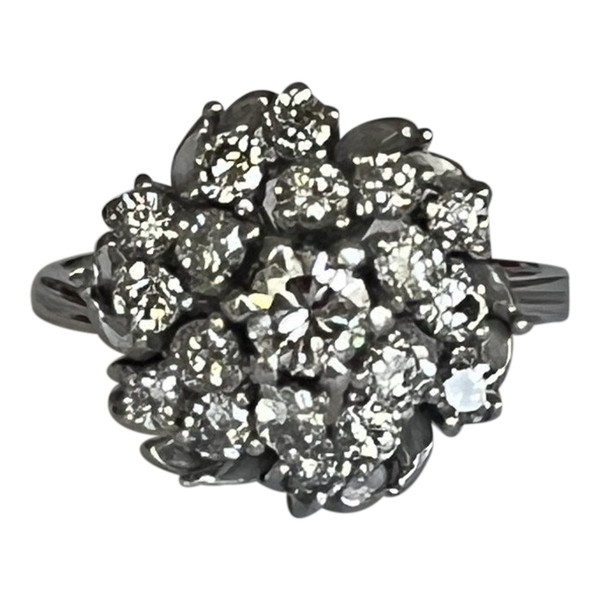 4378- Marguerite Ring White Gold Diamonds 0.75 Ct