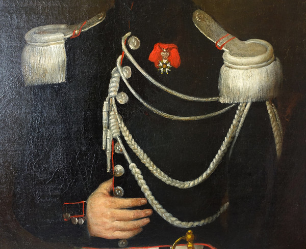 Large portrait of a captain of Cuirassiers officer of the Empire, oil on canvas circa 1820