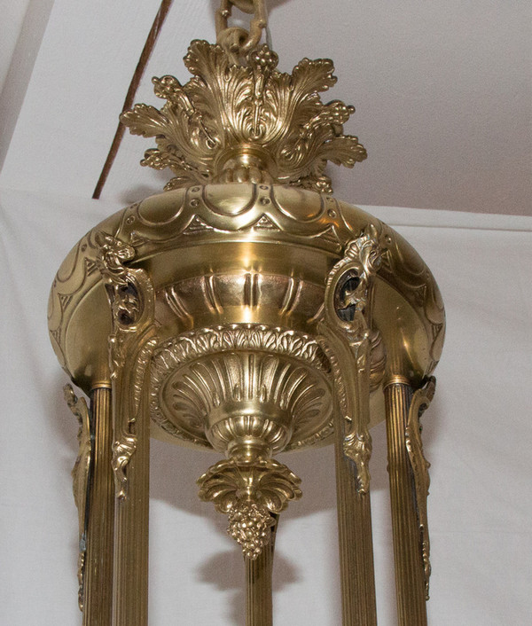 Grand Lustre En Bronze Doré époque Napoléon III