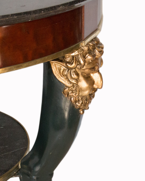 Consulate Period Fauna Heads Pedestal Table