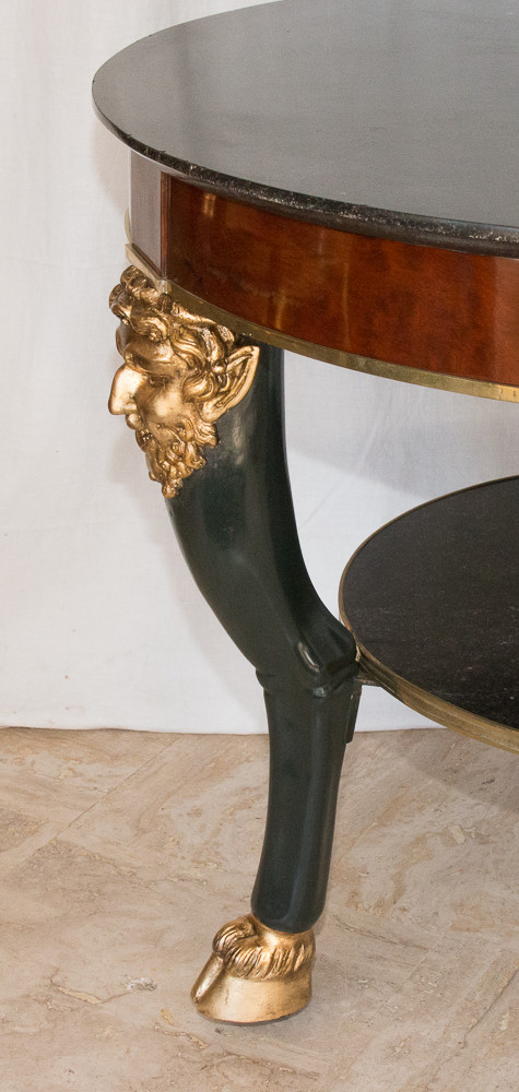 Consulate Period Fauna Heads Pedestal Table