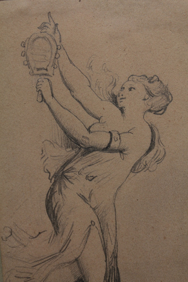 Drawing 'Allegory of Truth' signed Germain Ribot (1845-1893) with dedication "To my friend Dreyfus"