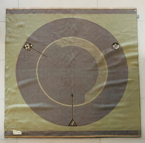 Tapis "Moins c'est plus" de C. Duc pour Toulemonde Bochart, France années 80