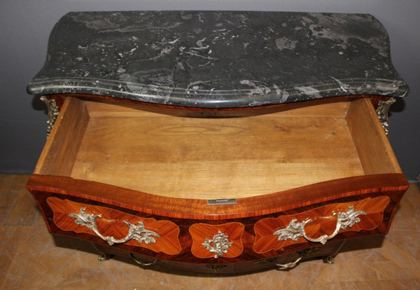 Louis XV Style Marquetry Chest Of Drawers