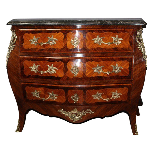 Louis XV Style Marquetry Chest Of Drawers