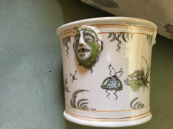 Glass bucket or cooler in 18th century earthenware