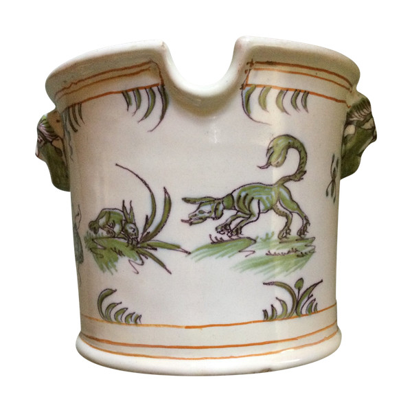 Glass bucket or cooler in 18th century earthenware