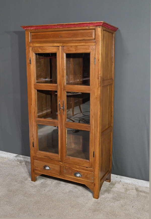 Solid teak window cabinet, India - Early 20th century