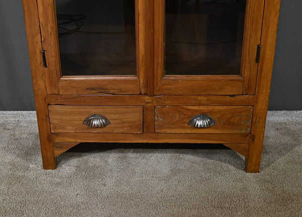 Solid teak window cabinet, India - Early 20th century