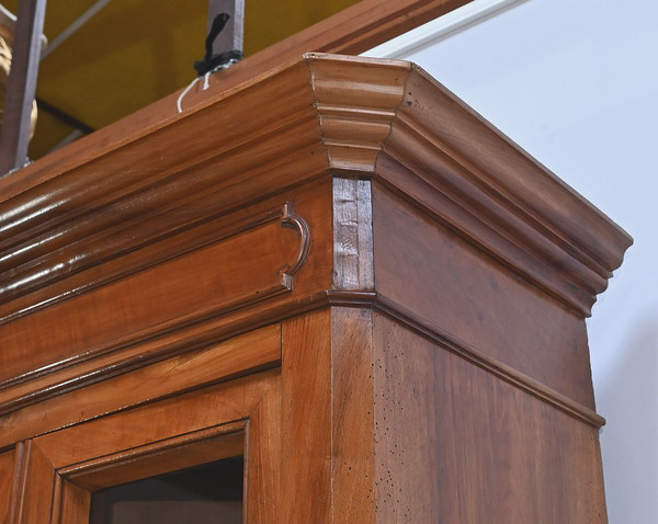 Solid walnut two-part bookcase - Late 19th century