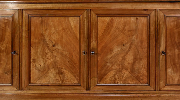 Solid walnut two-part bookcase - Late 19th century