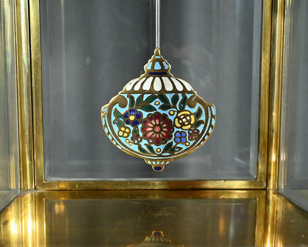 Onyx and Enamel Column Clock, Napoleon III - Mid-19th century