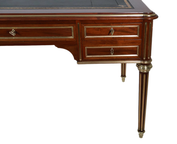 Bureau Plat à Tirettes Style Louis XVI Fin XIXe Siècle