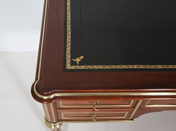 Bureau Plat à Tirettes Style Louis XVI Fin XIXe Siècle