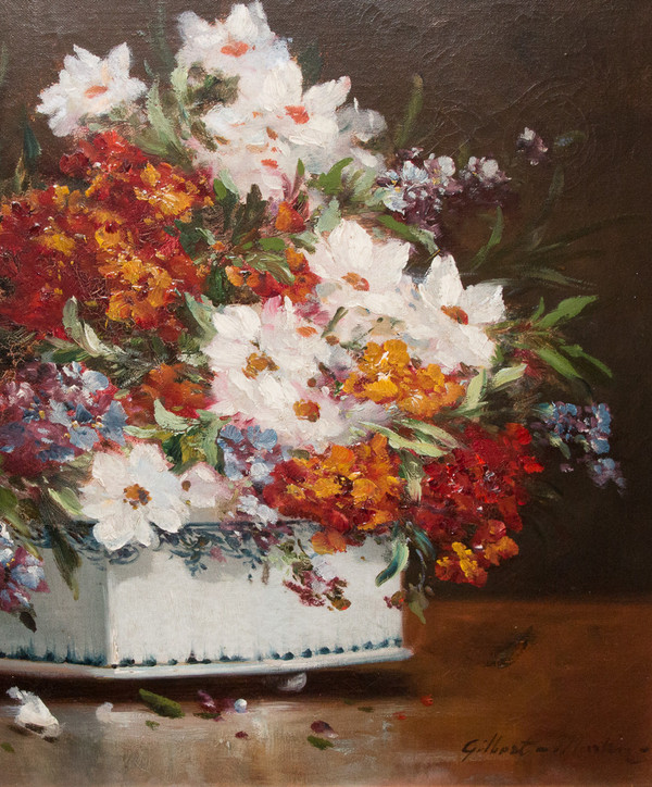 Still Life Bouquet De Fleurs Gilbert Charles Martin 1839-1905