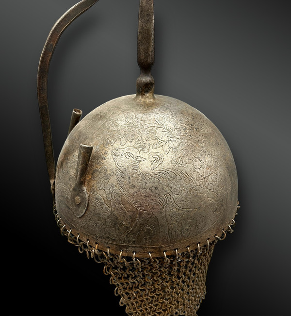 CASQUE ORIENTAL appelé kulah khud - Empire ottoman, Qâdjâr, Iran - XIXème siècle 