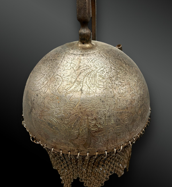 CASQUE ORIENTAL appelé kulah khud - Empire ottoman, Qâdjâr, Iran - XIXème siècle 